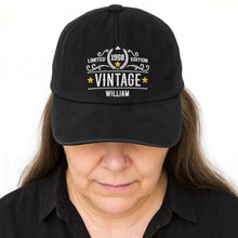 Load image into Gallery viewer, Personalized Washed Denim Cap Custom Name Gift for Dad
