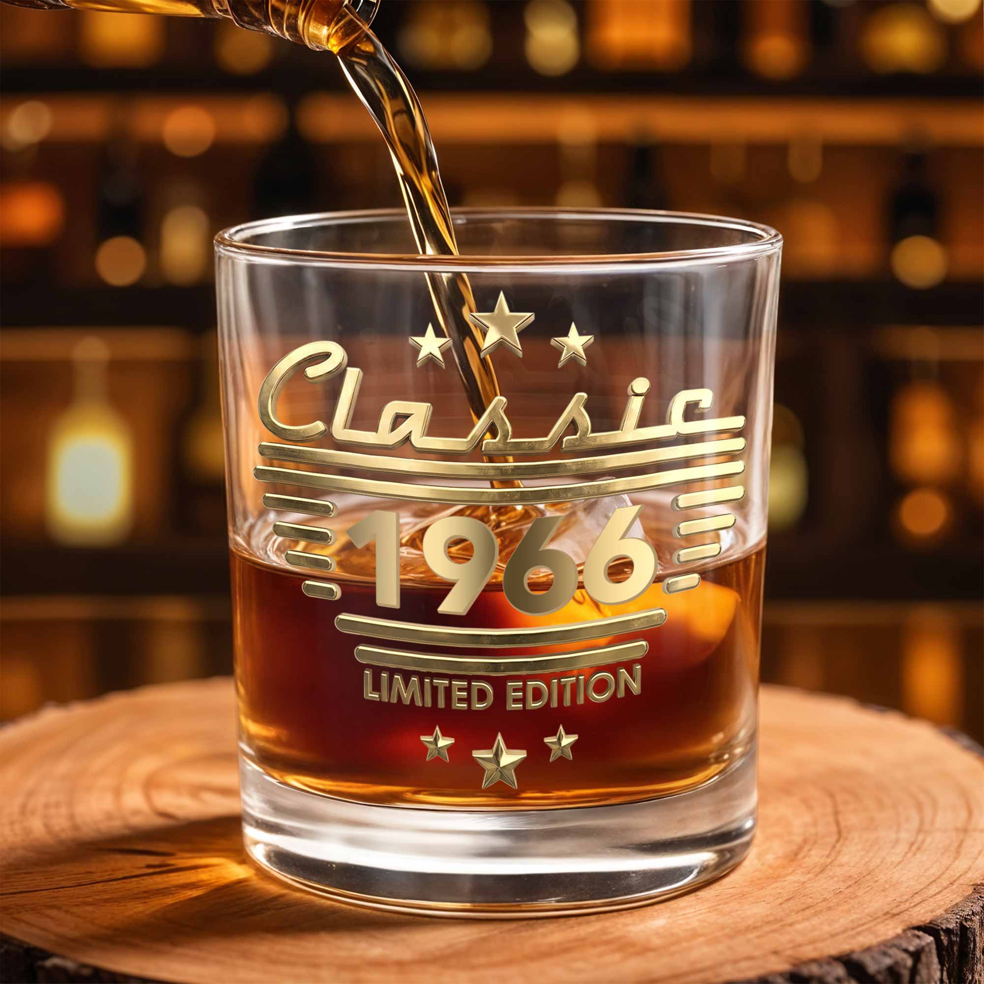 Personalized 3D Effect Whiskey Glass Custom Gift for Dad