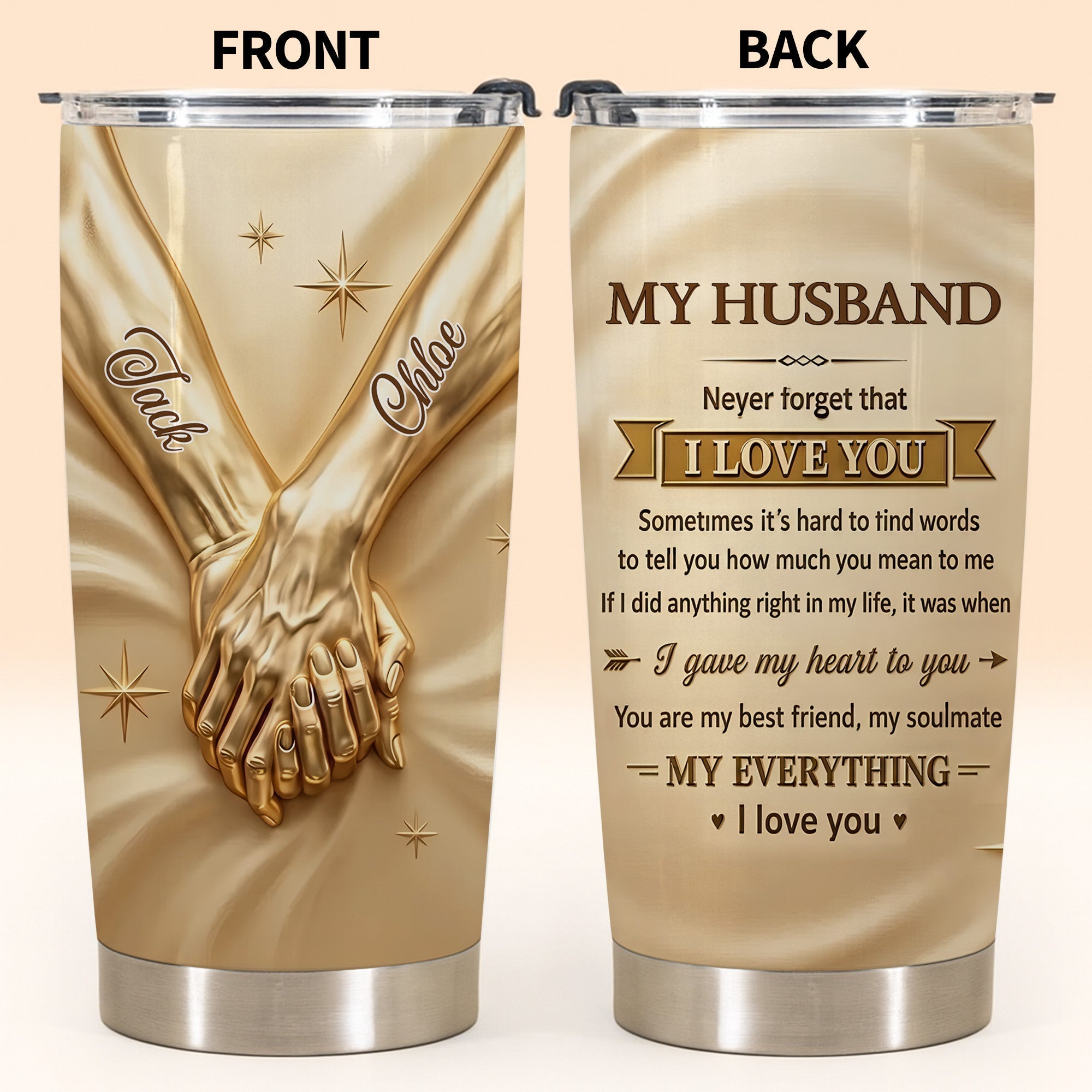 Personalized 20oz Stainless Steel Tumbler Gift for Husband