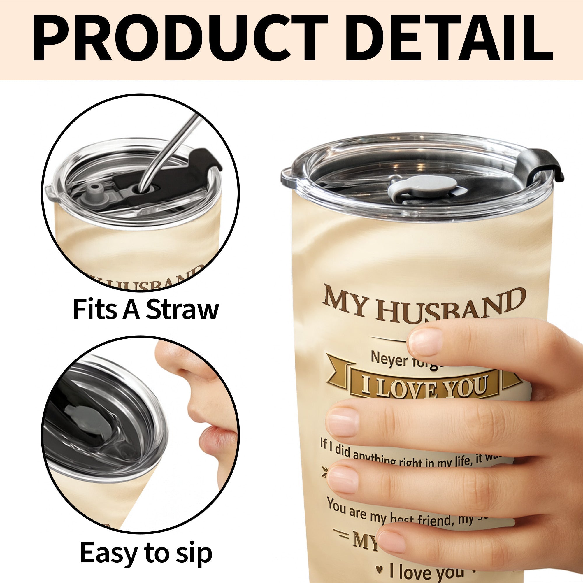 Personalized 20oz Stainless Steel Tumbler Gift for Husband