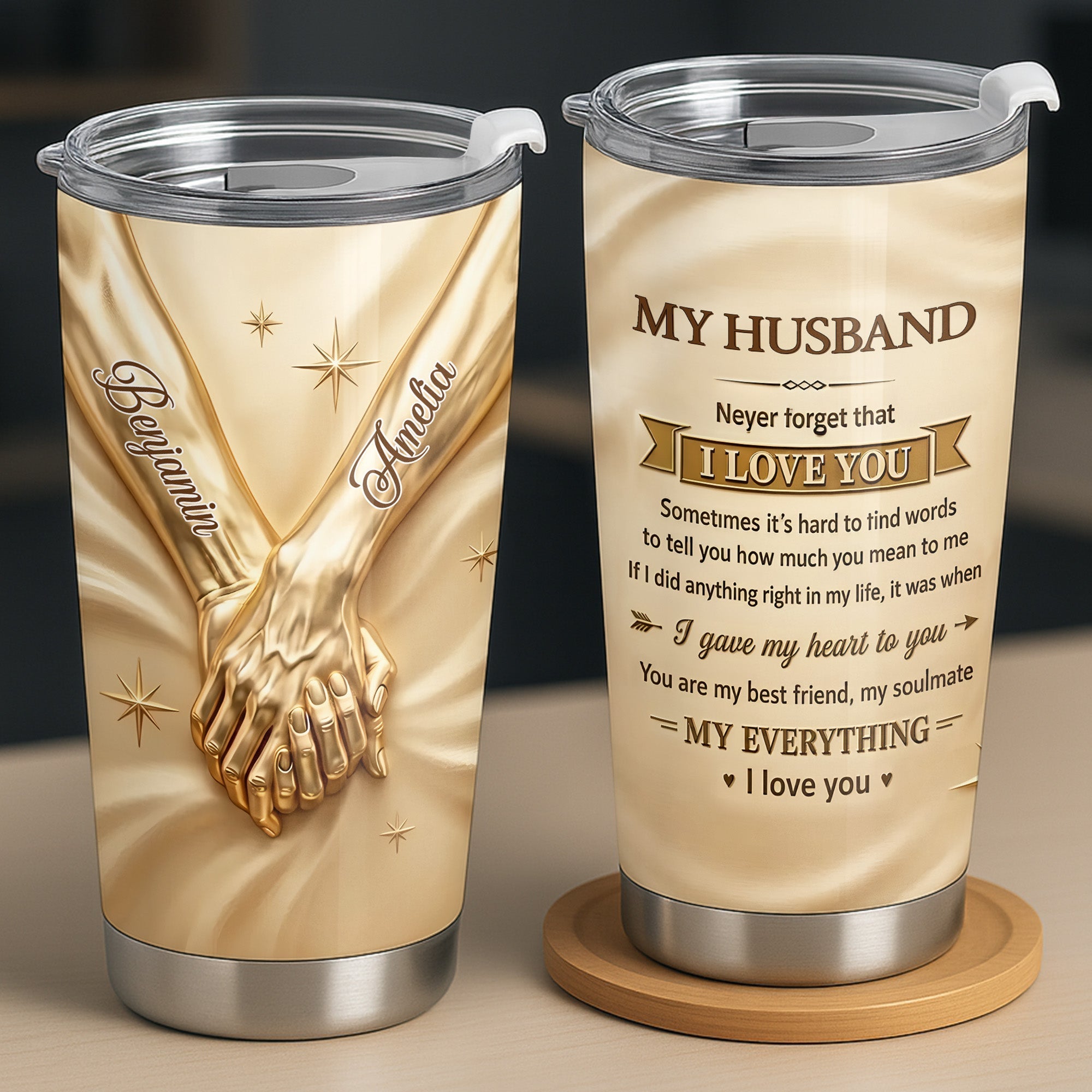 Personalized 20oz Stainless Steel Tumbler Gift for Husband