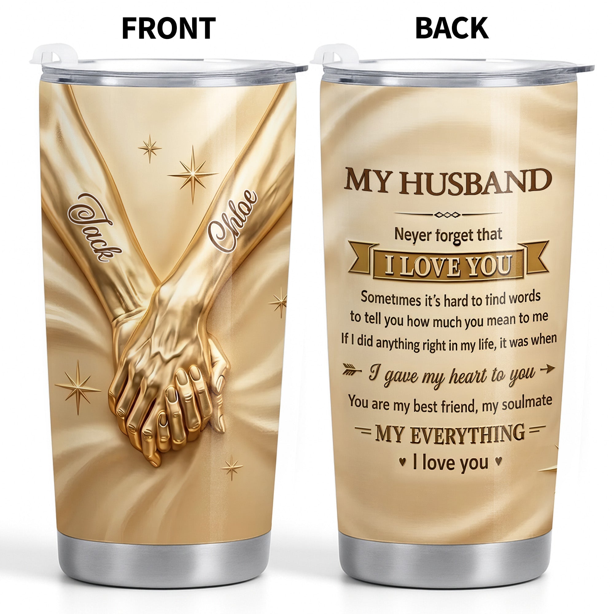 Personalized 20oz Stainless Steel Tumbler Gift for Husband