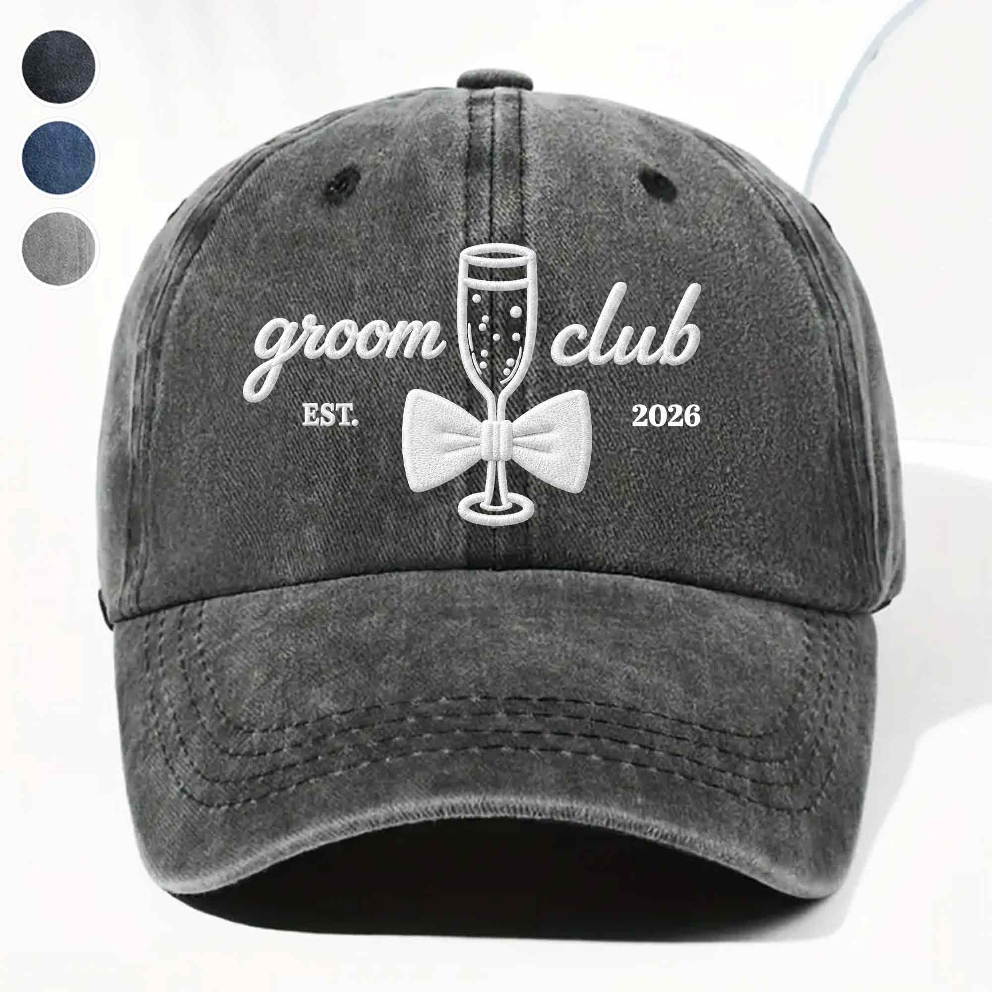 Personalized Washed Denim Cap Custom Groom Club Gift for Him