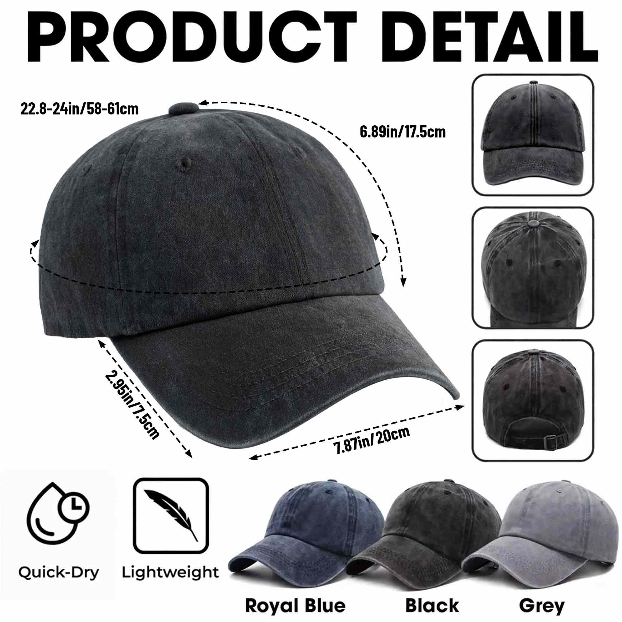 Personalized Washed Denim Cap Custom Groom Club Gift for Him