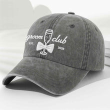 Load image into Gallery viewer, Personalized Washed Denim Cap Custom Groom Club Gift for Him
