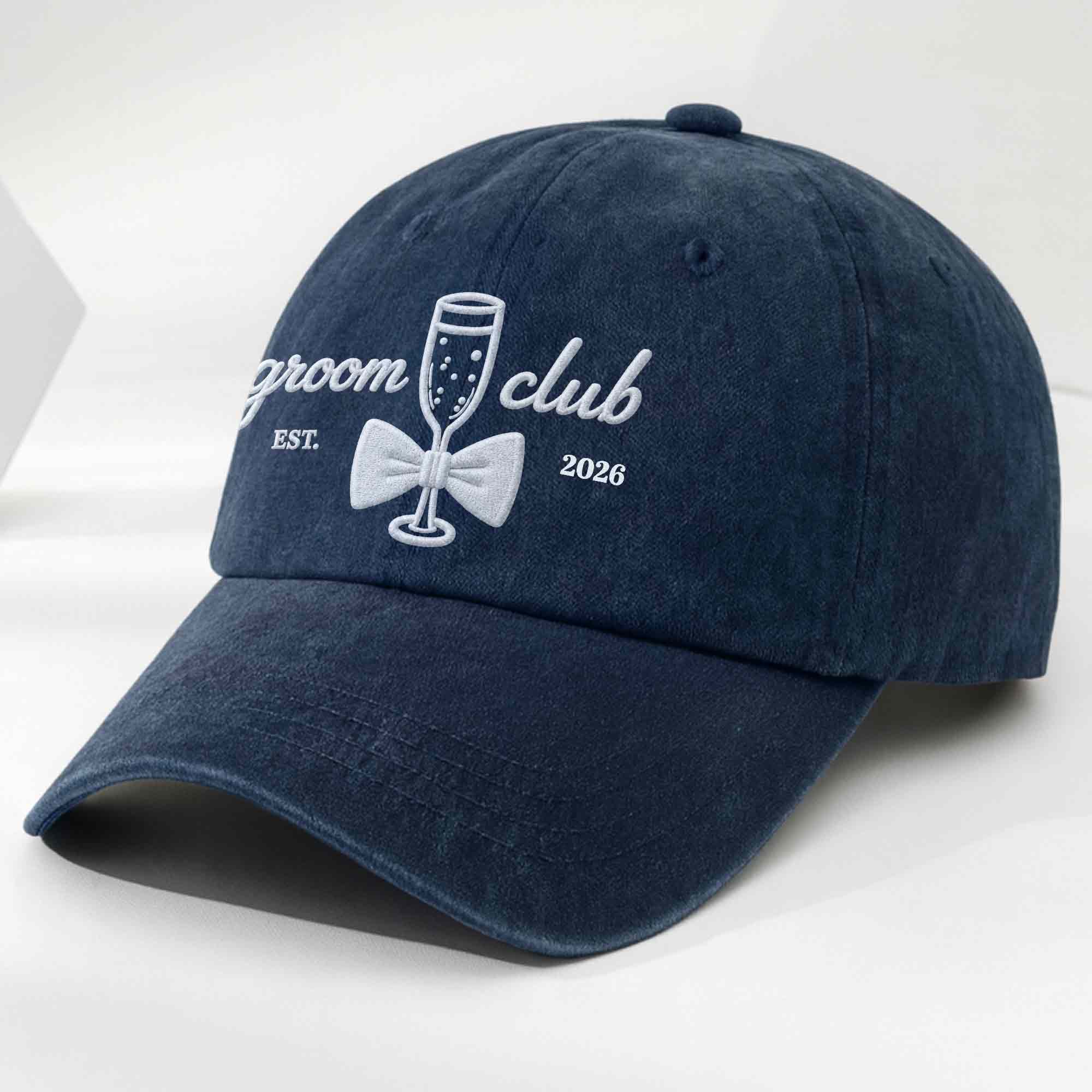 Personalized Washed Denim Cap Custom Groom Club Gift for Him