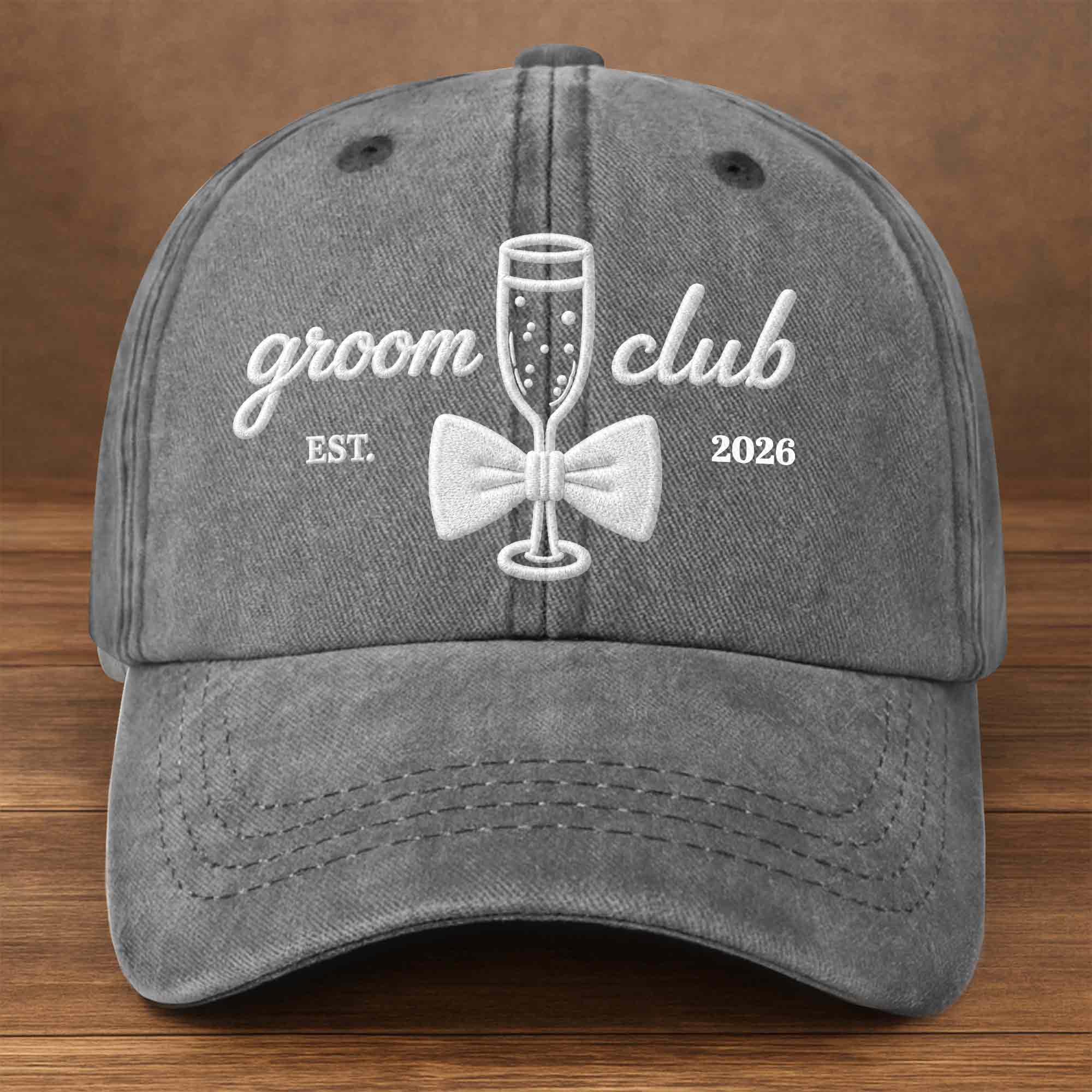 Personalized Washed Denim Cap Custom Groom Club Gift for Him
