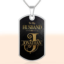 Load image into Gallery viewer, Personalized Dog Tag Necklace Custom Initial Gift for Husband
