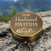 Load image into Gallery viewer, Personalized Engraved Brass Compass Custom Gift for Husband
