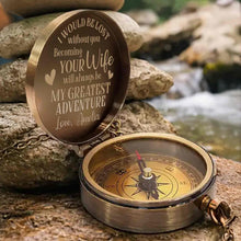 Load image into Gallery viewer, Personalized Engraved Brass Compass Custom Gift for Husband
