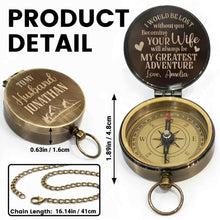 Load image into Gallery viewer, Personalized Engraved Brass Compass Custom Gift for Husband
