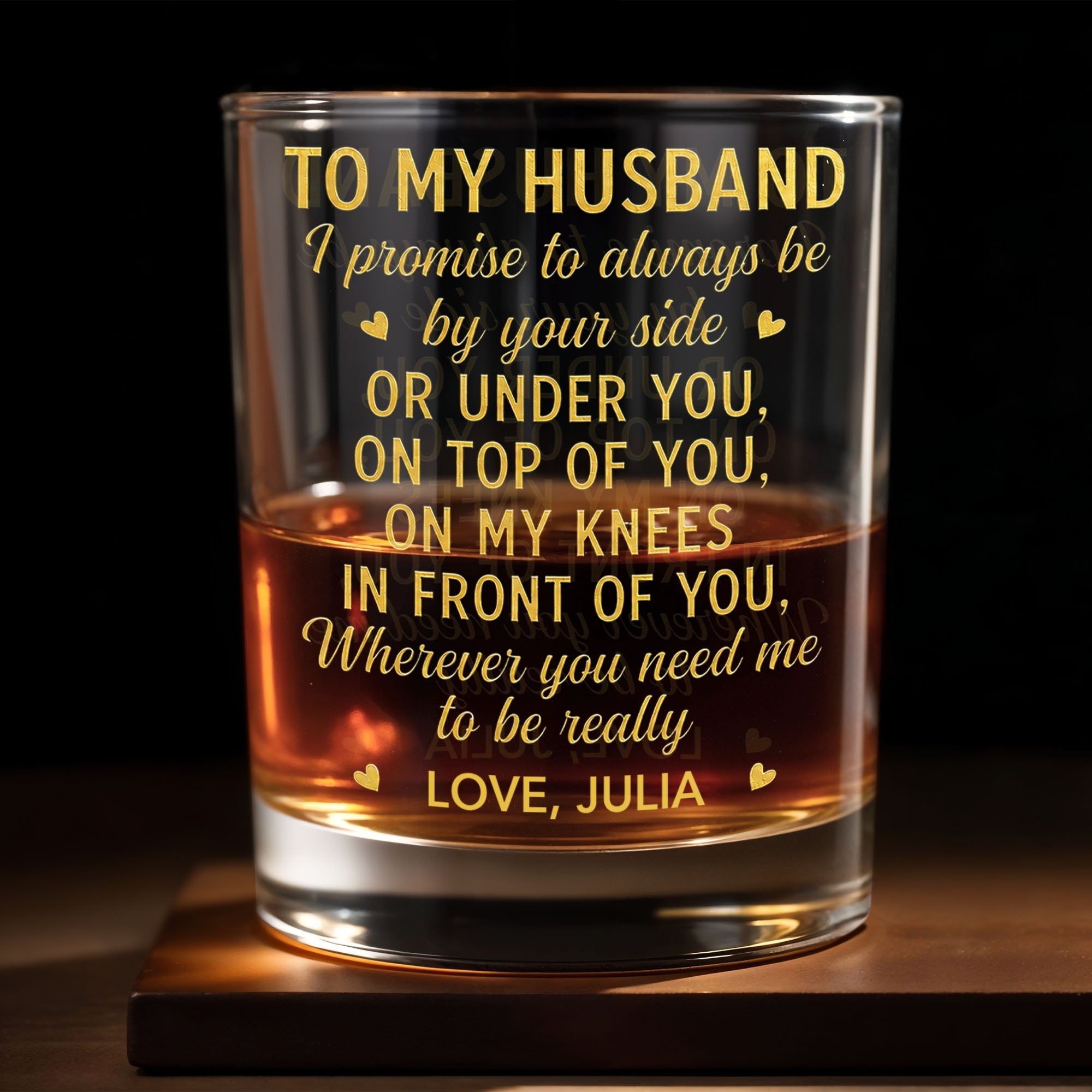 Personalized Custom Whiskey Glass Gift for Husband - Elegant Design
