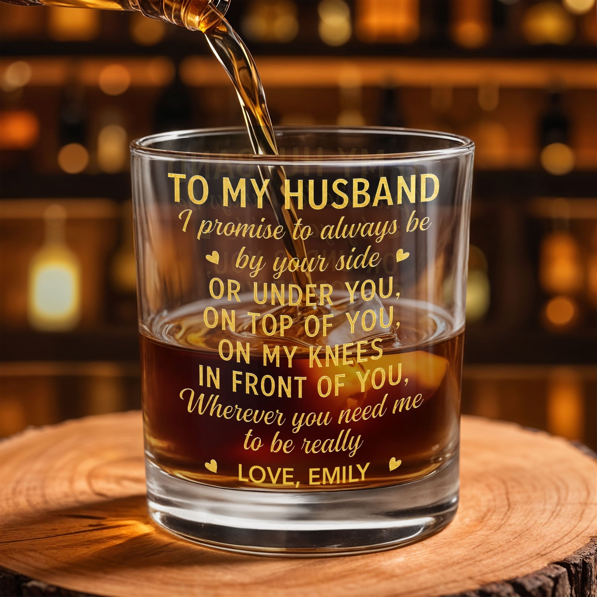 Personalized Custom Whiskey Glass Gift for Husband - Elegant Design