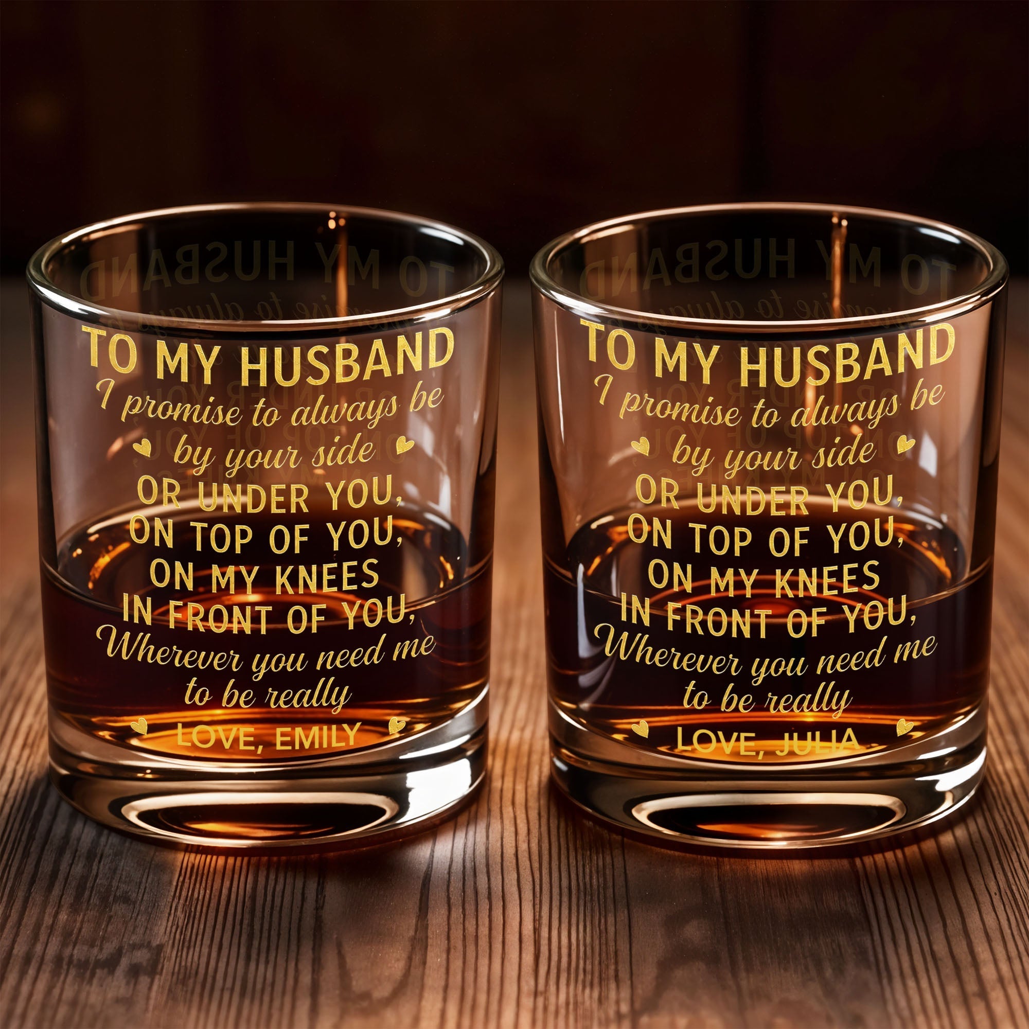 Personalized Custom Whiskey Glass Gift for Husband - Elegant Design
