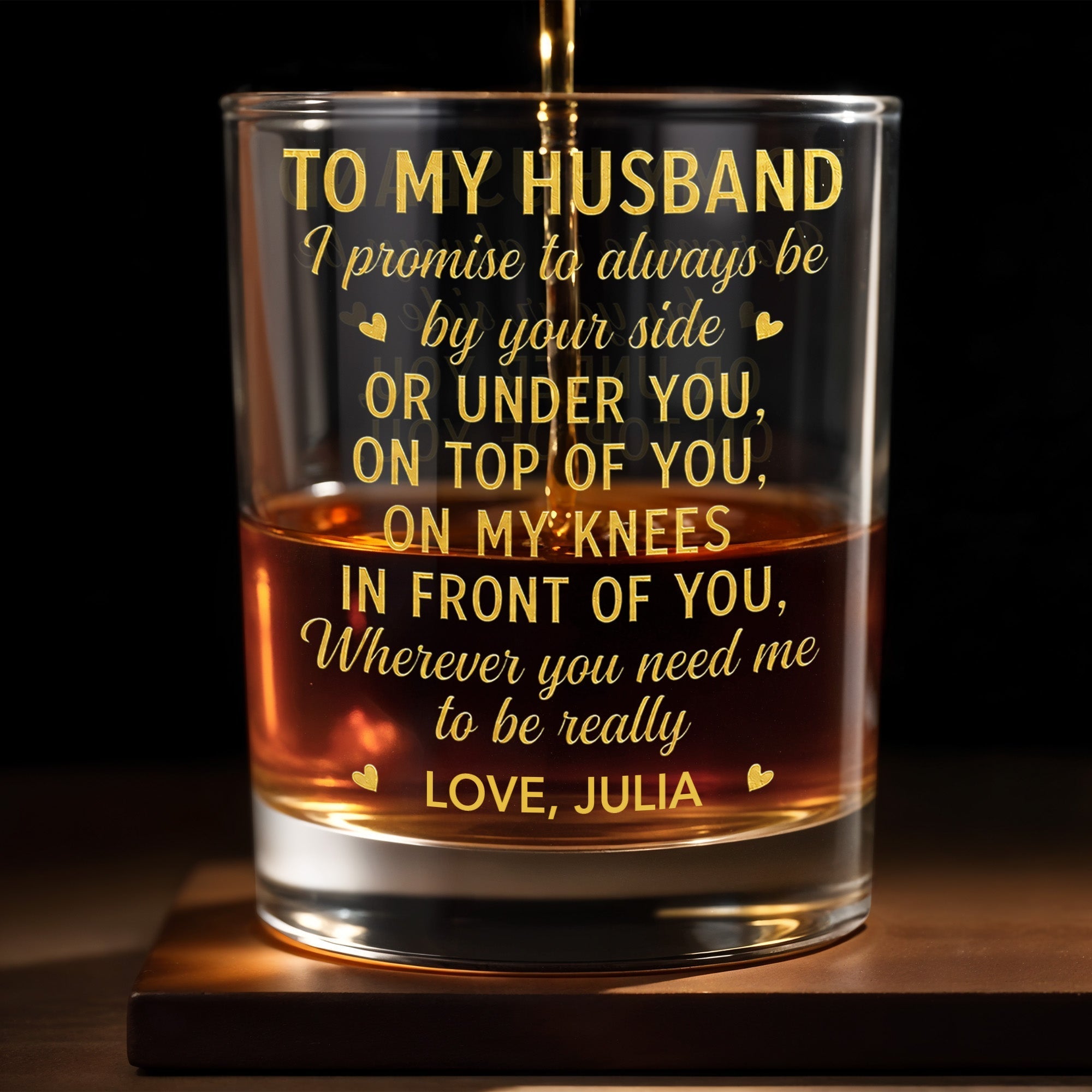 Personalized Custom Whiskey Glass Gift for Husband - Elegant Design