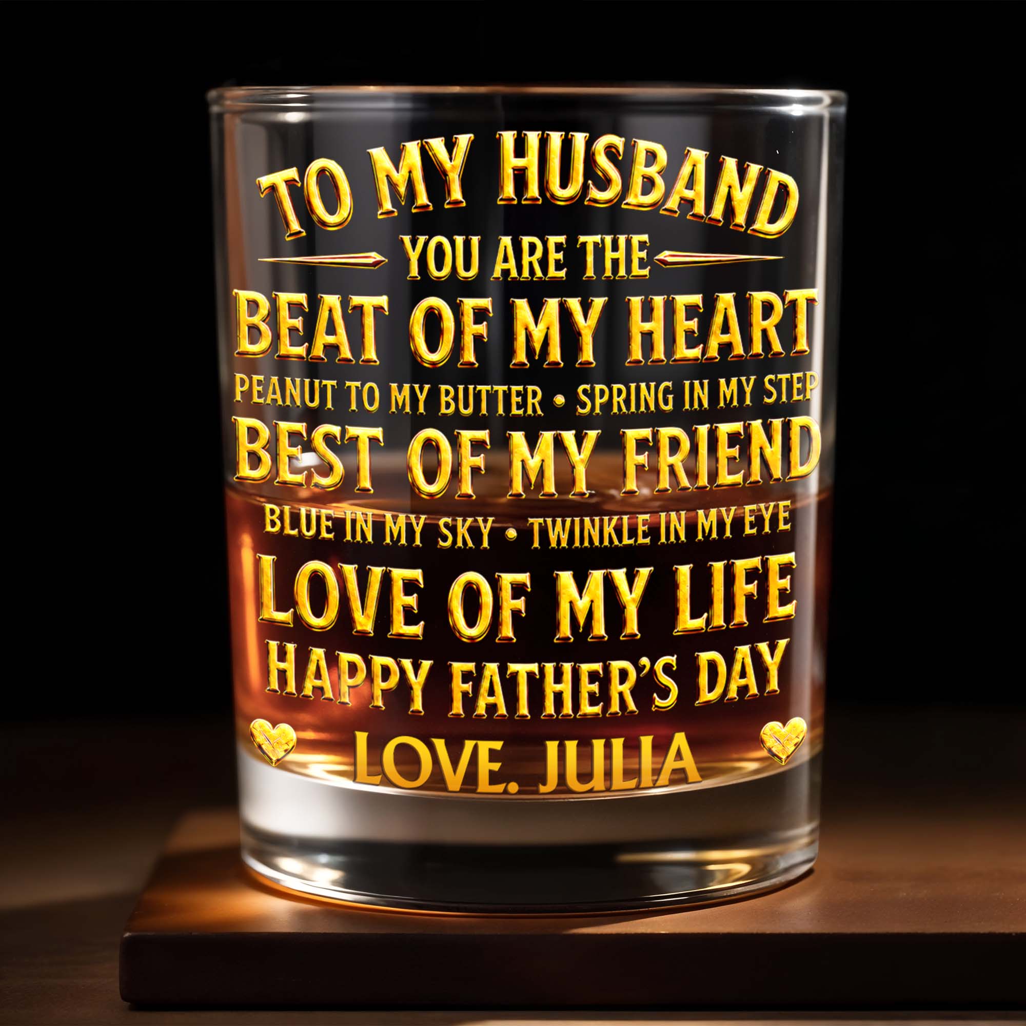 Personalized Custom Whiskey Glass Unique Gift for Husband