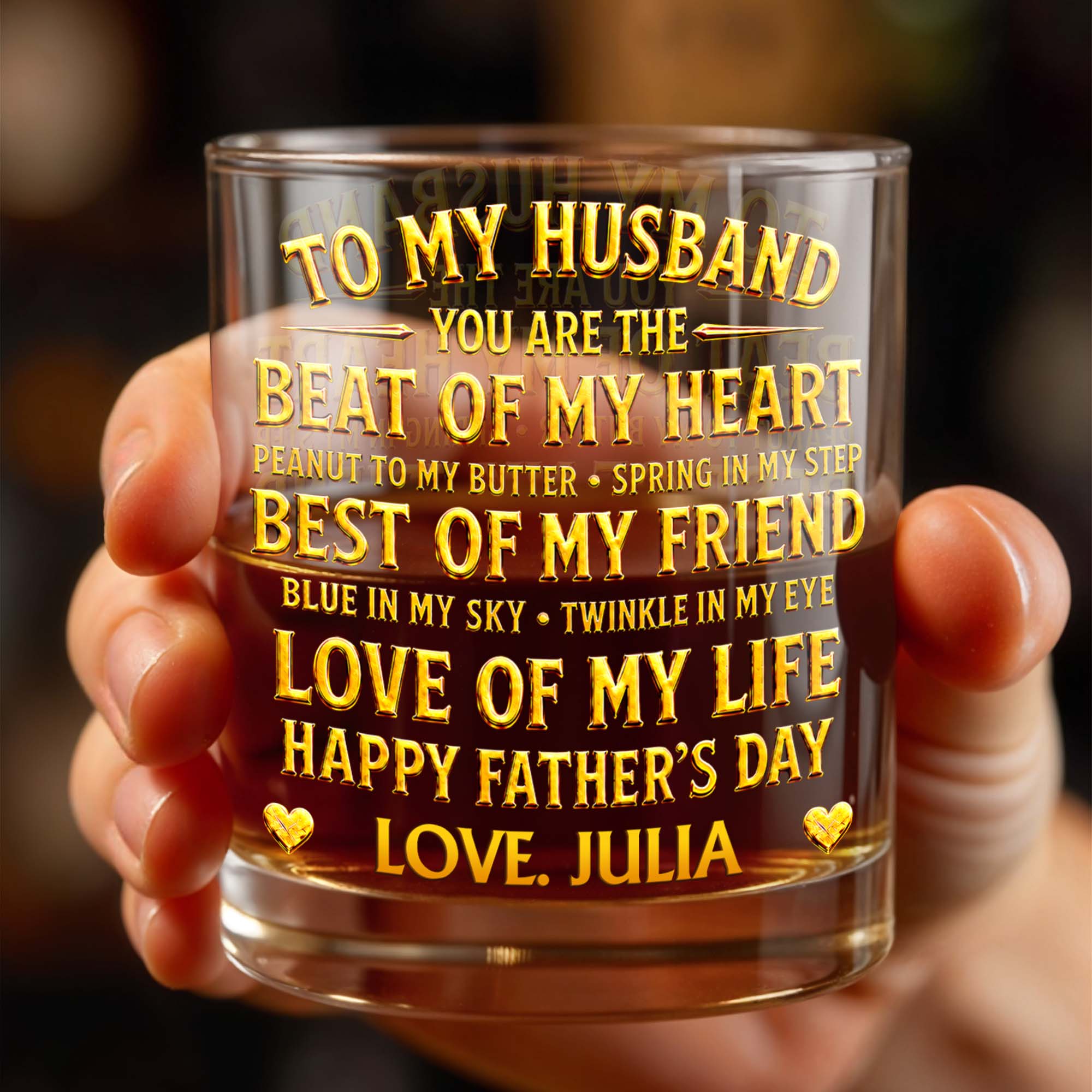 Personalized Custom Whiskey Glass Unique Gift for Husband