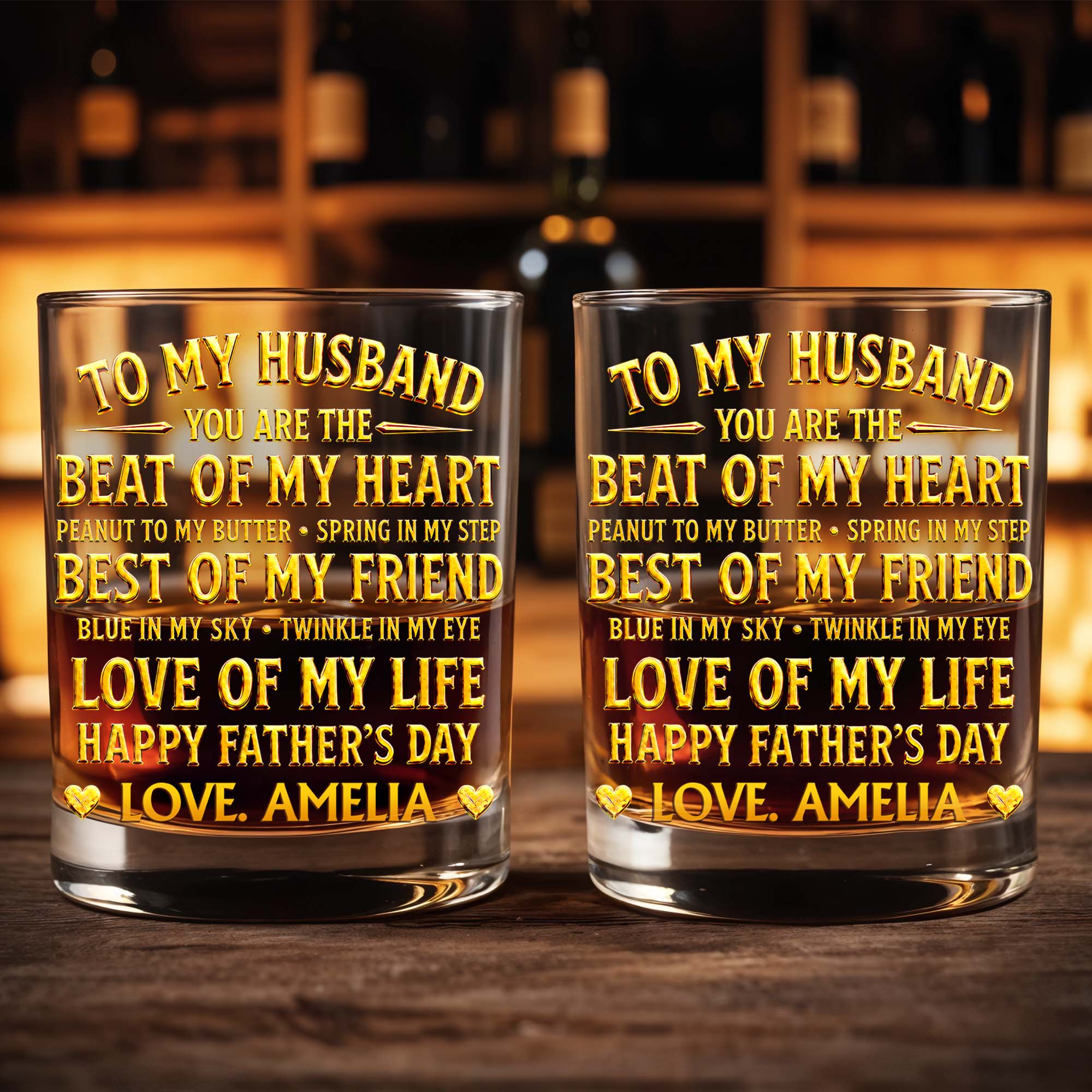 Personalized Custom Whiskey Glass Unique Gift for Husband