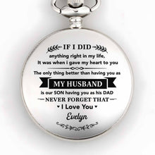 Load image into Gallery viewer, Personalized Silver Pocket Watch Custom Engraving Gift for Husband
