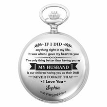 Load image into Gallery viewer, Personalized Silver Pocket Watch Custom Engraving Gift for Husband
