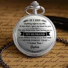 Load image into Gallery viewer, Personalized Silver Pocket Watch Custom Engraving Gift for Husband
