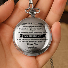 Load image into Gallery viewer, Personalized Silver Pocket Watch Custom Engraving Gift for Husband
