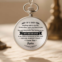 Load image into Gallery viewer, Personalized Silver Pocket Watch Custom Engraving Gift for Husband
