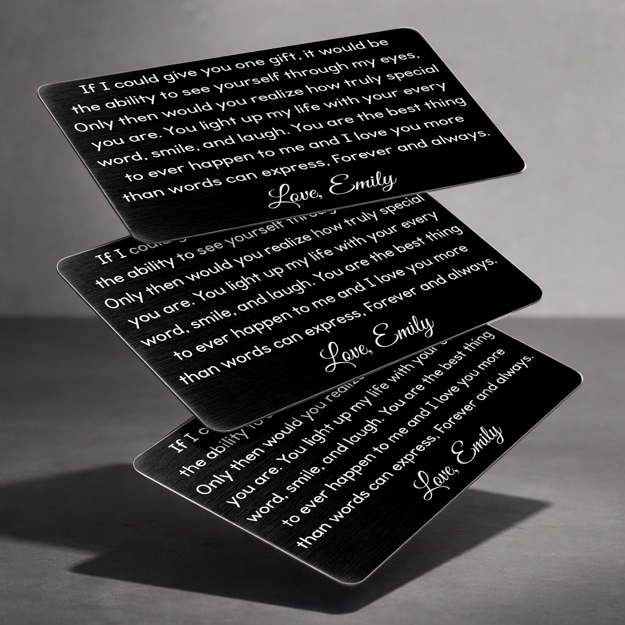 Personalized Aluminum Wallet Card Custom Message Gift for Him