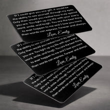 Load image into Gallery viewer, Personalized Aluminum Wallet Card Custom Message Gift for Him
