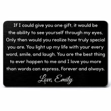 Load image into Gallery viewer, Personalized Aluminum Wallet Card Custom Message Gift for Him

