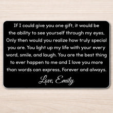 Load image into Gallery viewer, Personalized Aluminum Wallet Card Custom Message Gift for Him
