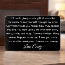 Load image into Gallery viewer, Personalized Aluminum Wallet Card Custom Message Gift for Him
