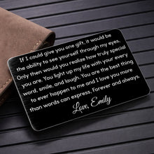 Load image into Gallery viewer, Personalized Aluminum Wallet Card Custom Message Gift for Him

