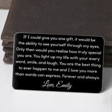Load image into Gallery viewer, Personalized Aluminum Wallet Card Custom Message Gift for Him
