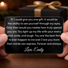 Load image into Gallery viewer, Personalized Aluminum Wallet Card Custom Message Gift for Him
