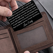 Load image into Gallery viewer, Personalized Aluminum Wallet Card Custom Message Gift for Him
