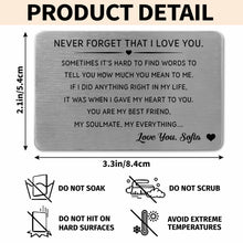 Load image into Gallery viewer, Personalized Aluminum Wallet Card Custom Love Message Gift for Couples
