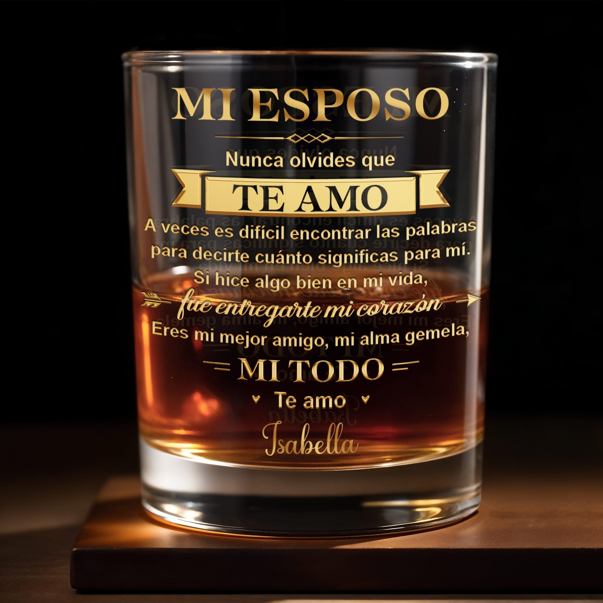 Personalized Custom Whiskey Glass for Husband Anniversary Gift