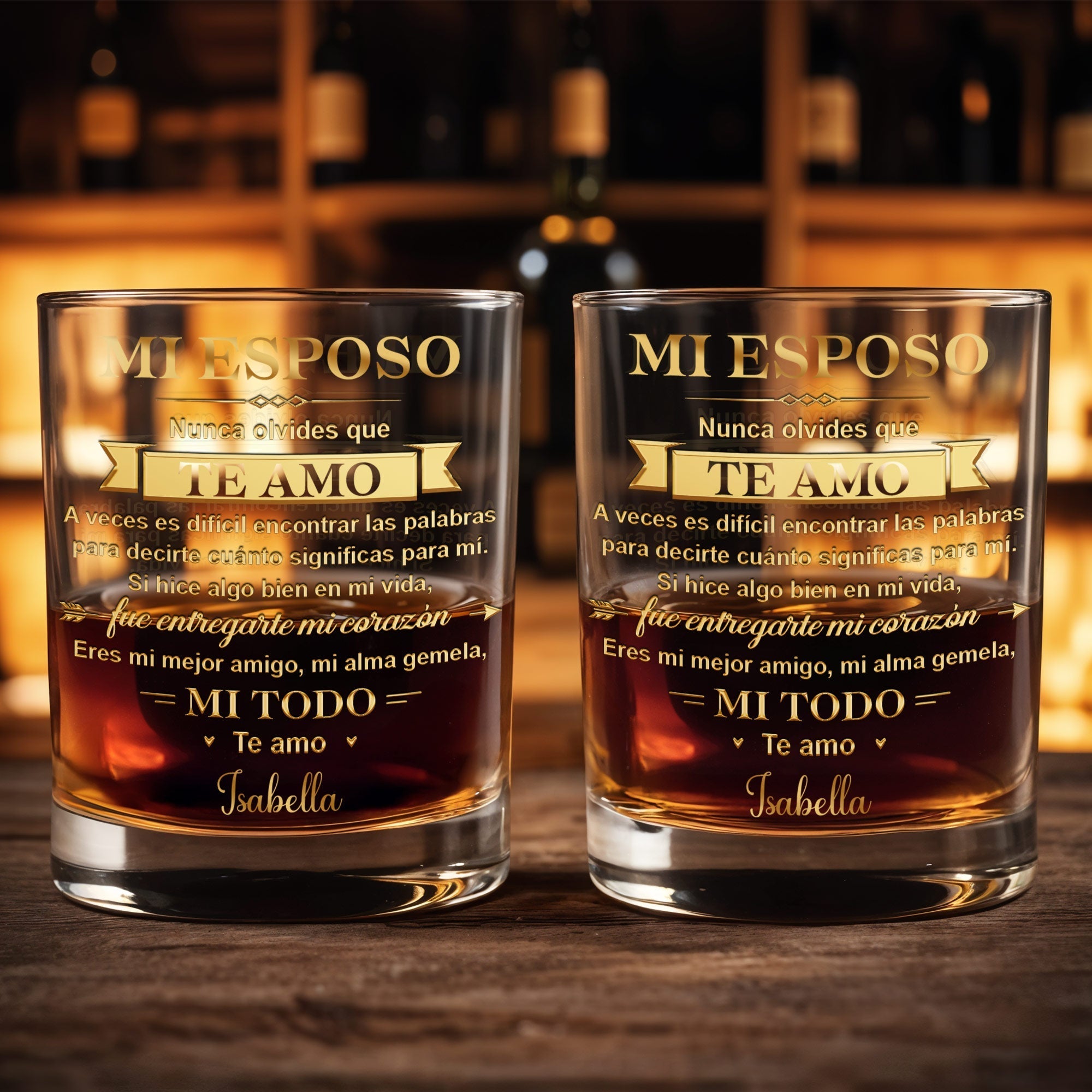 Personalized Custom Whiskey Glass for Husband Anniversary Gift