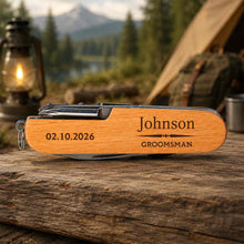 Load image into Gallery viewer, Personalized Wooden Multi Tool Custom Name Gift for Dad
