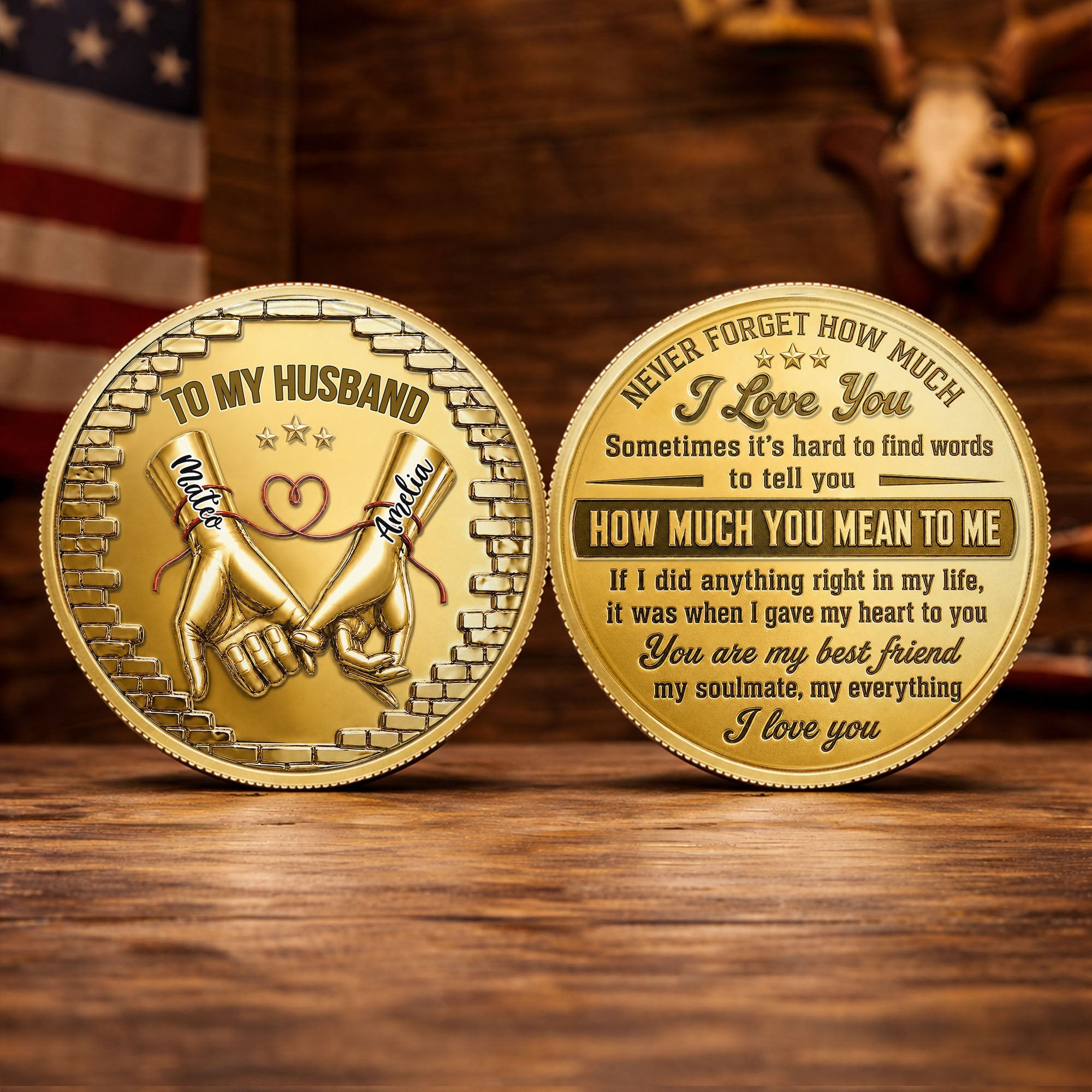 Personalized Commemorative Coin for Husband Anniversary Gift
