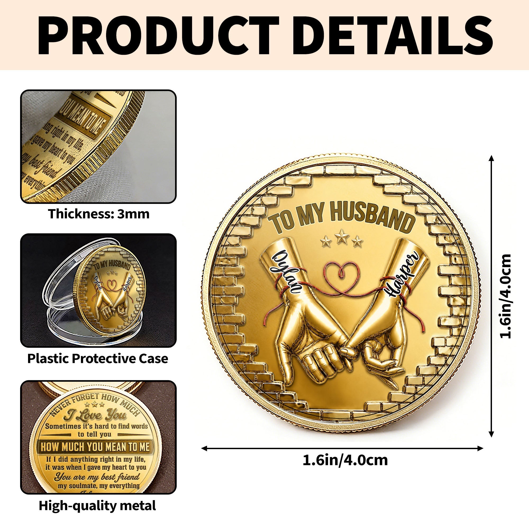 Personalized Commemorative Coin for Husband Anniversary Gift