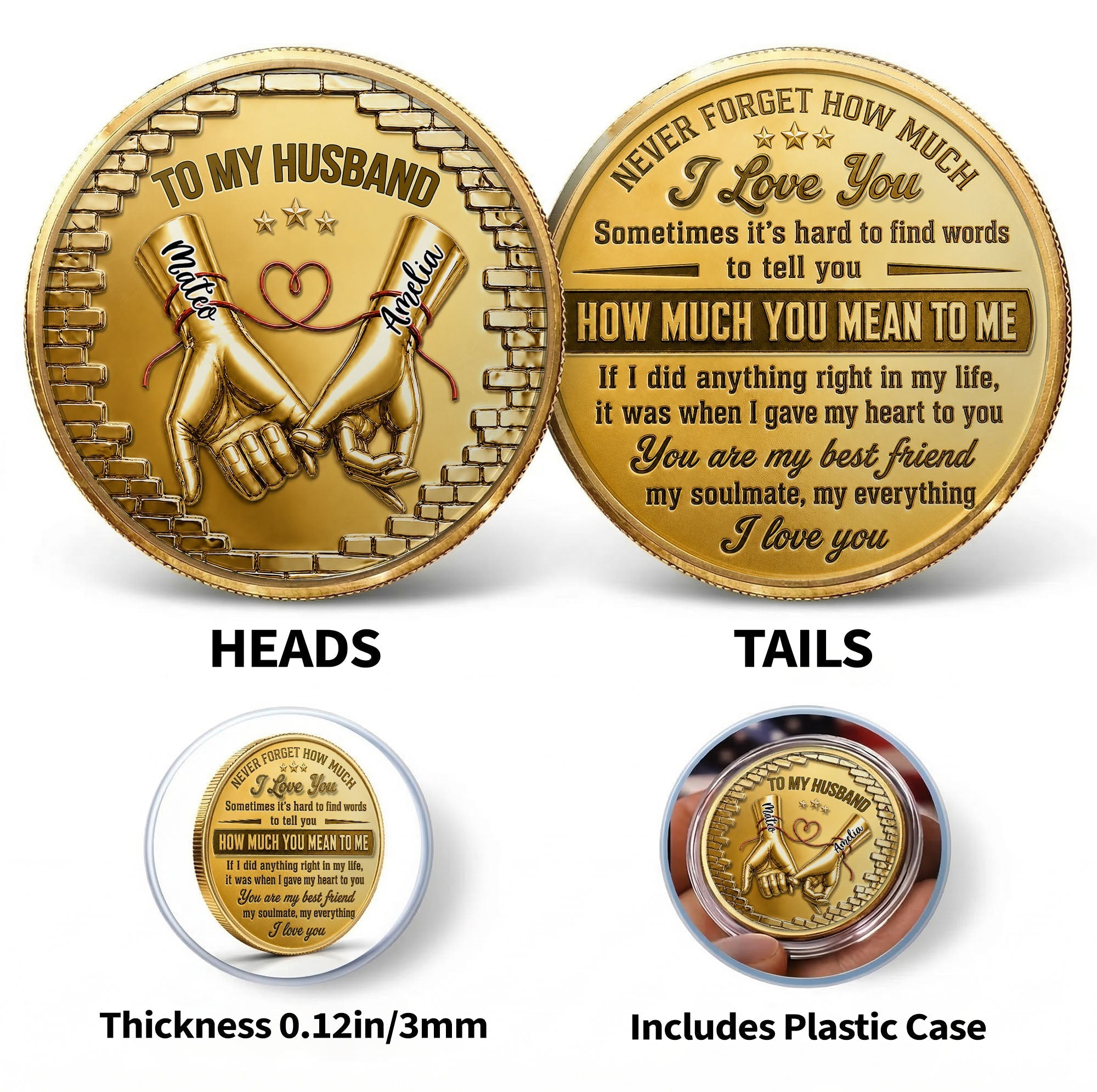 Personalized Commemorative Coin for Husband Anniversary Gift