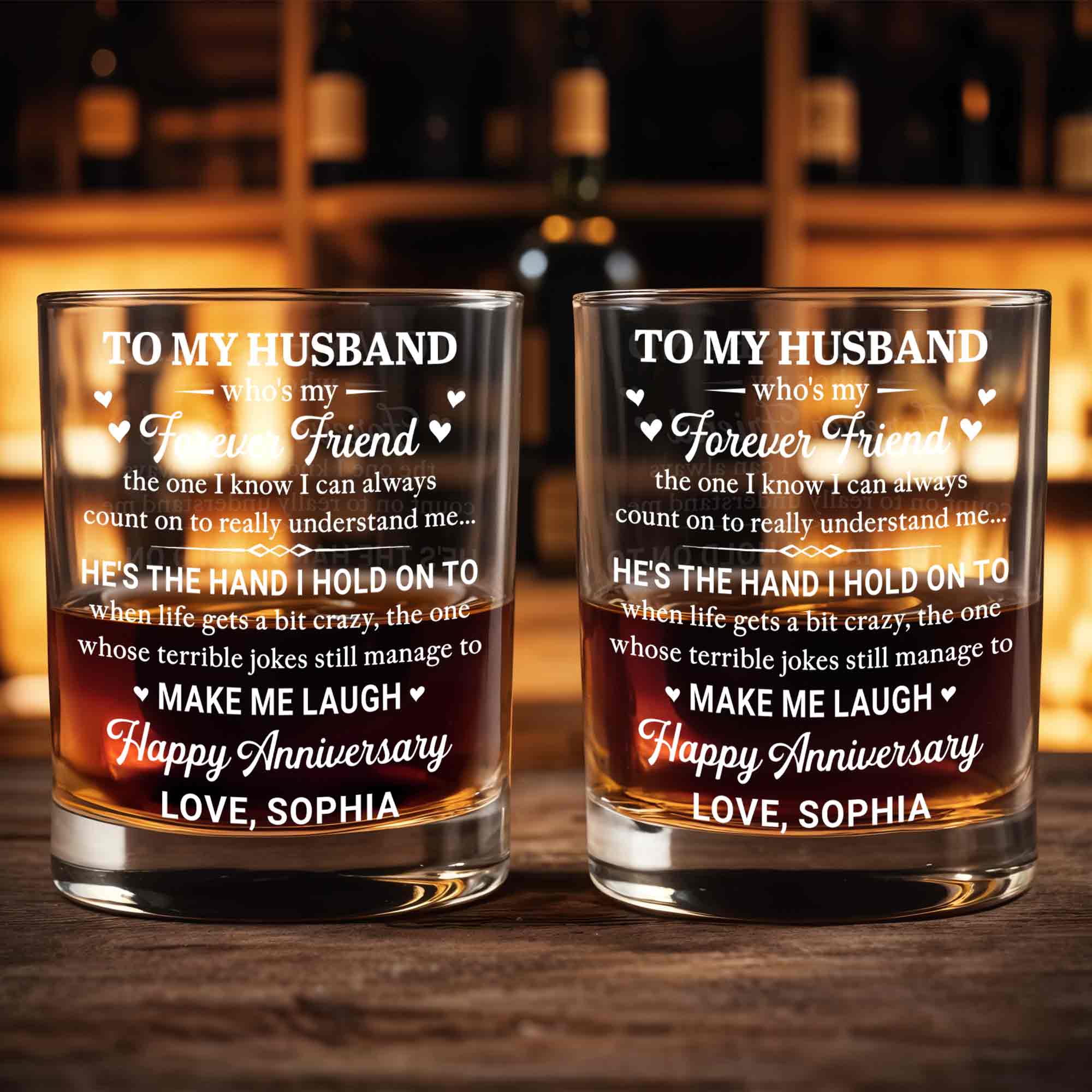 Personalized Custom Whiskey Glass for Husband - Elegant Gift