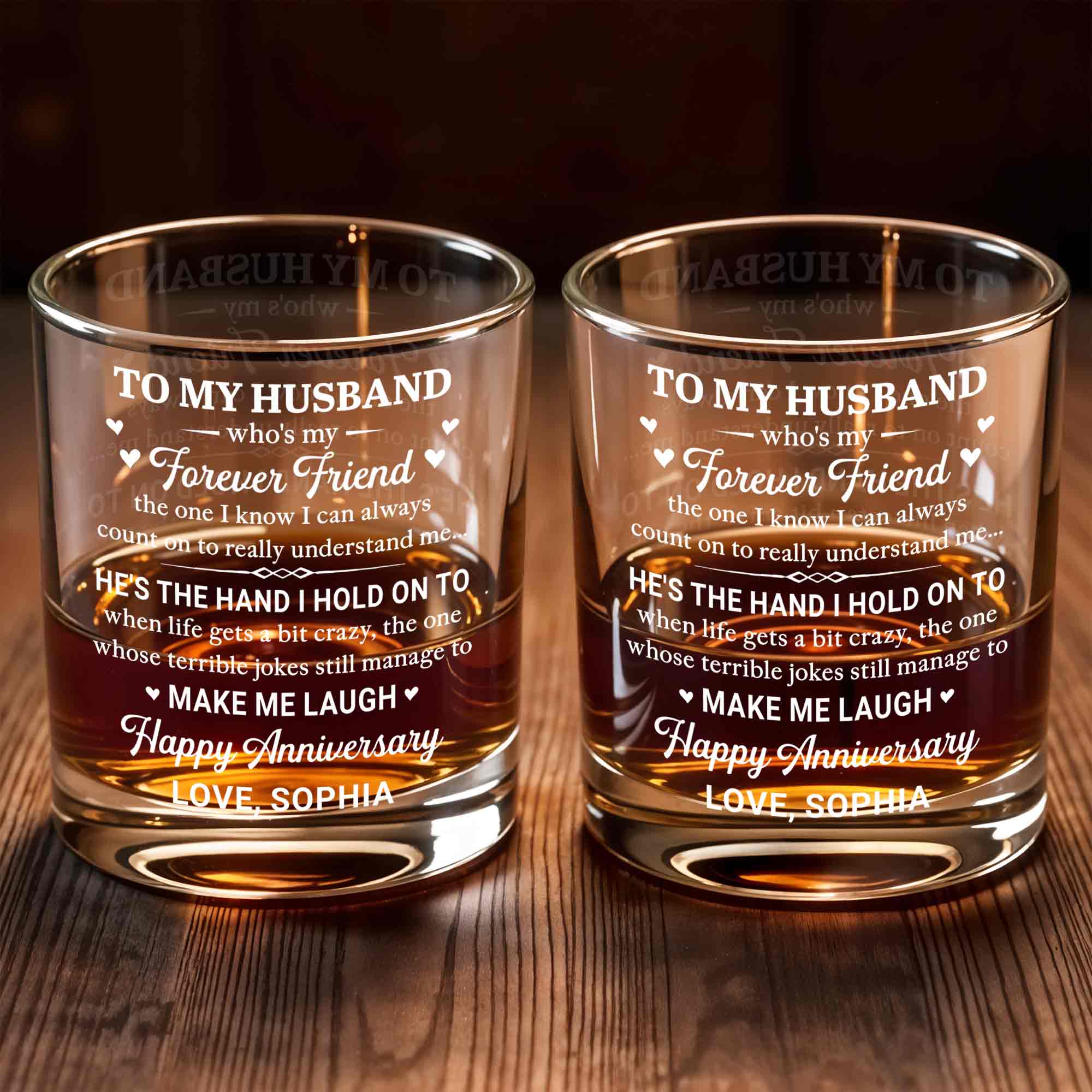 Personalized Custom Whiskey Glass for Husband - Elegant Gift