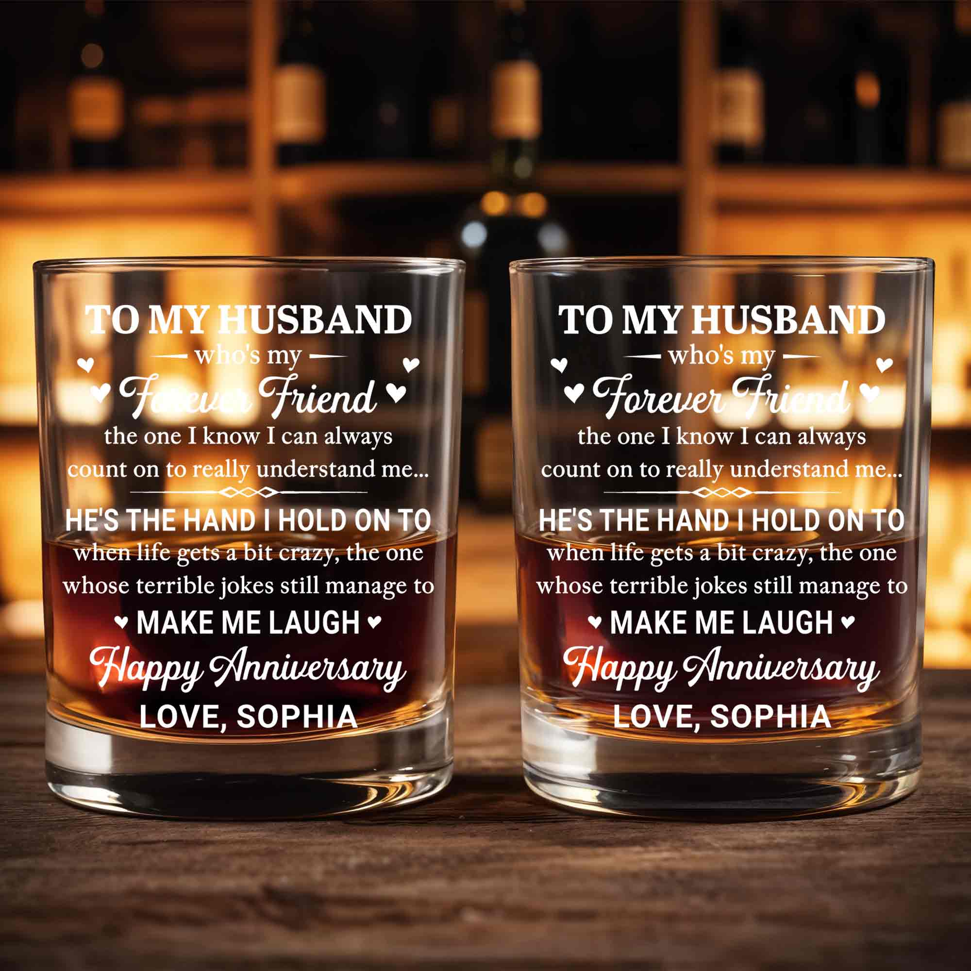 Personalized Custom Whiskey Glass for Husband - Elegant Gift