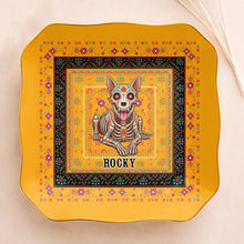 Load image into Gallery viewer, Personalized Sugar Skull Jewelry Dish Custom Name Ring Holder for Dog Lovers
