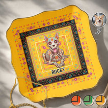Load image into Gallery viewer, Personalized Sugar Skull Jewelry Dish Custom Name Ring Holder for Dog Lovers
