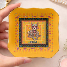 Load image into Gallery viewer, Personalized Sugar Skull Jewelry Dish Custom Name Ring Holder for Dog Lovers
