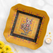 Load image into Gallery viewer, Personalized Sugar Skull Jewelry Dish Custom Name Ring Holder for Dog Lovers
